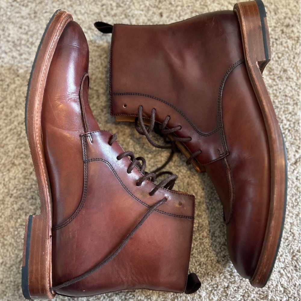 CURATORE Savona Leather Boot In Brown Classic Old Money Leather Boot SZ 10.5 - Picture 3 of 9